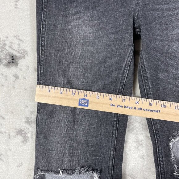 Free People Jeans Womens Size 27 Black Distressed Destroyed Flare Stretch - Picture 9 of 14